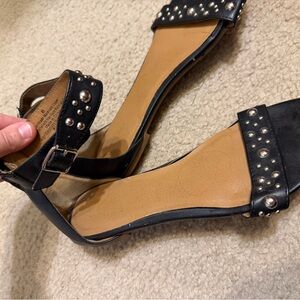 Mossimo Supply Co. Black Studded Ankle-Strap Sandals